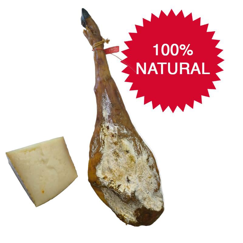 Jamón Ibérico Bellota BRIDA ROJA 50% Natural Dehesa de Extremadura + Queso