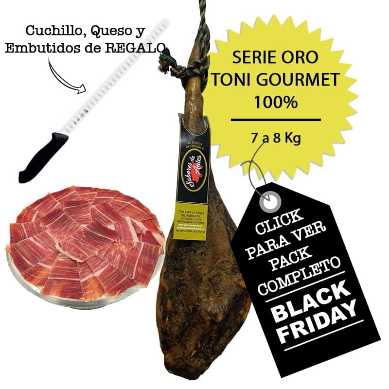 Ofertón Jamón Serie Oro Toni Gourmet 100% + Cuchillo y Embutidos
