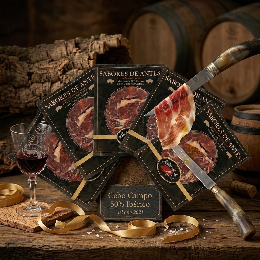 Blisters de Jamón Cebo Campo 50% Ibérico Brida Verde Especial 2021